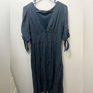 Navy Blue Maxi Peasant Dress